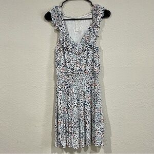 Sadie & Sage Ruffled V‑Neck Tiered Midi Dress – Multicolor Print Size Small